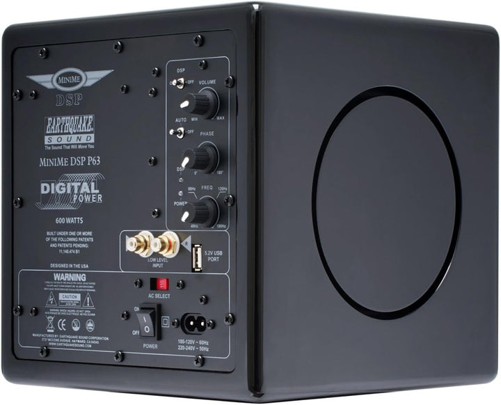 Earthquake Sound MiniMe-DSP-P63 6,5 Zoll Mikrobetriebener Subwoofer mit Dual 6,5 Zoll SLAPS passiver