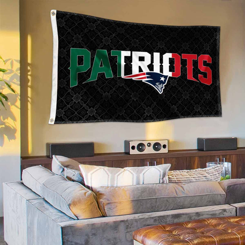 New England Patriots Mexiko mexikanische Farben Flagge für den Innen- und Aussenbereich, 90 x 150 cm