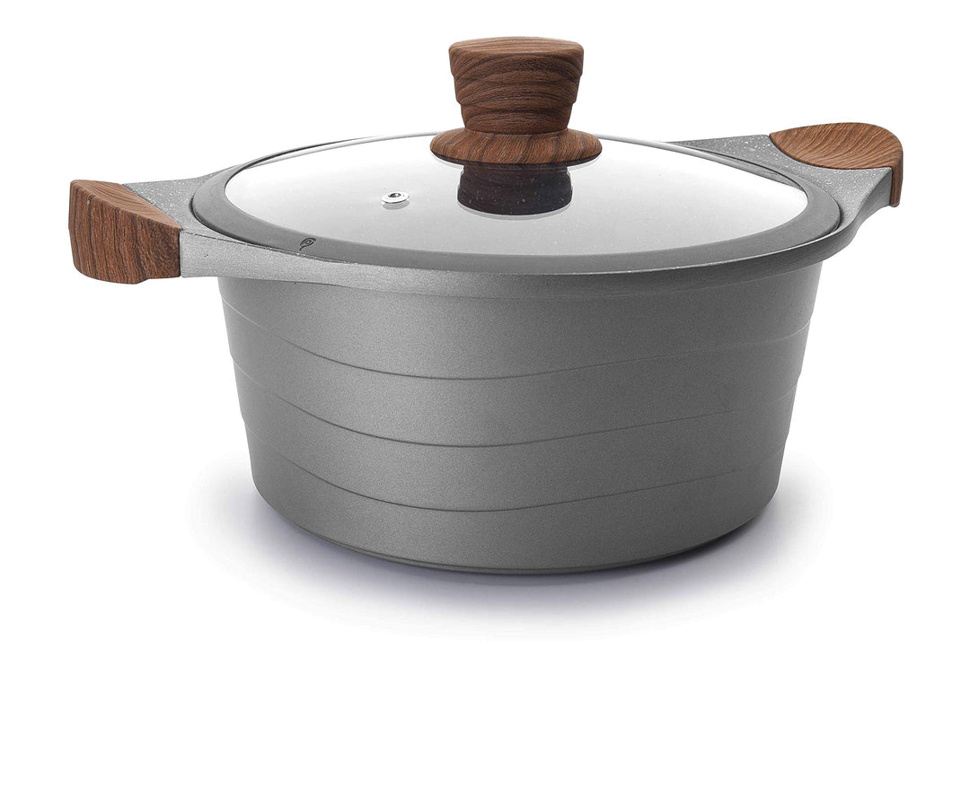 Lacor Bratentopf M/Glasdeckel, Aluminium, Grau, 27 x 23 x 12 cm, 27 x 23 x 12 cm