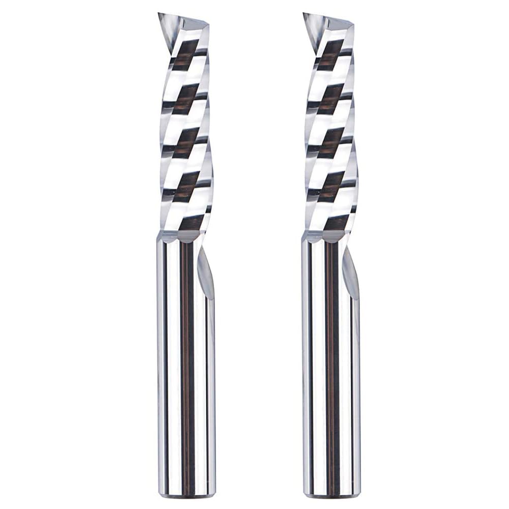 SpeTool 2 Stück Alu Fräser 8mm Schaft Einschneider VHM Fräser 32mm Schnittlänge Hartmetall Schaftfrä