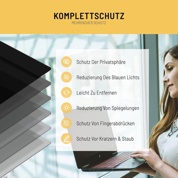 VistaProtect – Premium Blickschutzfilter & Anti-Blaulichtfilter, Privacy Filter Anti Blue Light Blic
