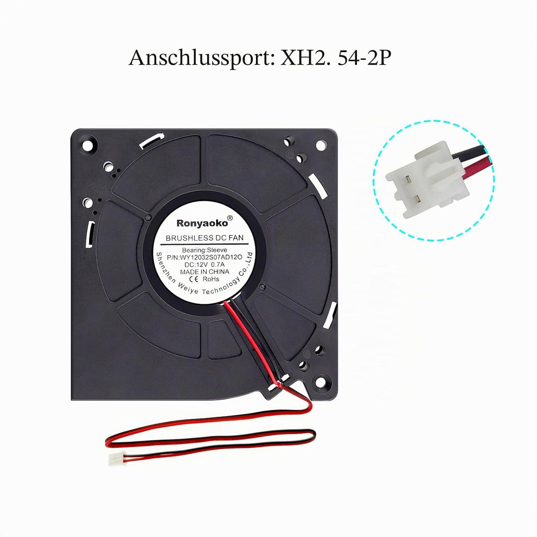 Kollektorloses Turbo-DC-Gebläse 12032, 12 V, 0,7 A, 120 x 120 x 32 mm