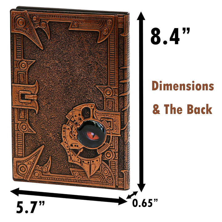 A.F.N.A.L Unliniertes Tagebuch – DND Drache Bronze 3D-geprägtes Kunstmuster Hardcover Notizbuch Gesc
