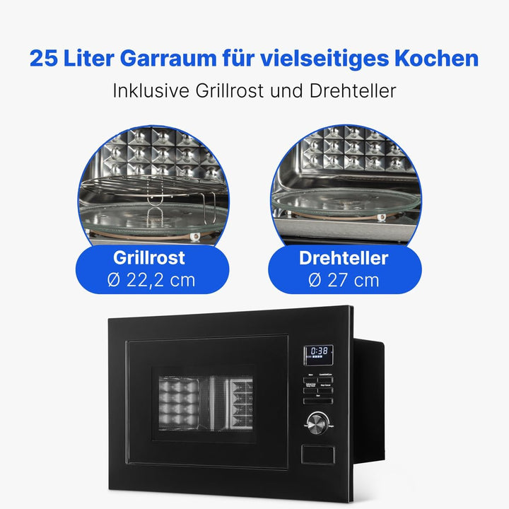 Bomann® Einbaumikrowelle mit Grill und Heissluft | 60cm | 900W Mikrowelle | 1300W Grill | 2300W Heis