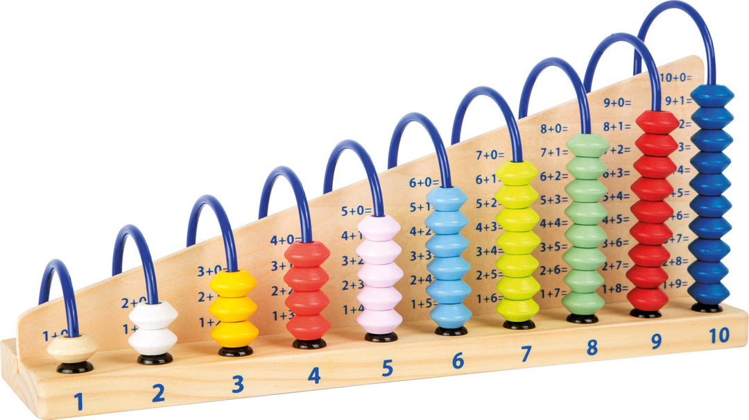 small foot Rechenschleife Educate, aus farbenfrohen Holzperlen, Lernspielzeug zum Rechnen Lernen, ab