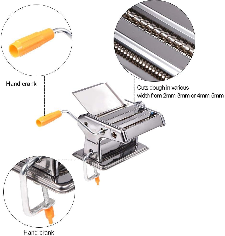 Nudelmaschine für die Herstellung von Pasta Maker Noodle Manuelle Spaghetti Hand Cutter aus Edelstah