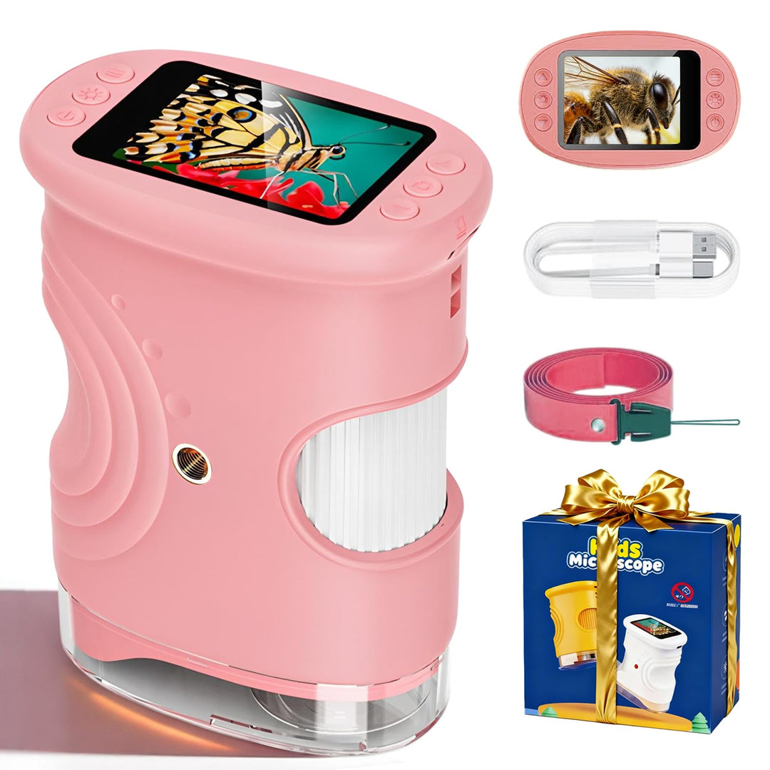 Mikroskop für Kinder, 1000x Digital Mikroskop, Taschenmikroskop Experimente für Kinder ab 6, Kinderm