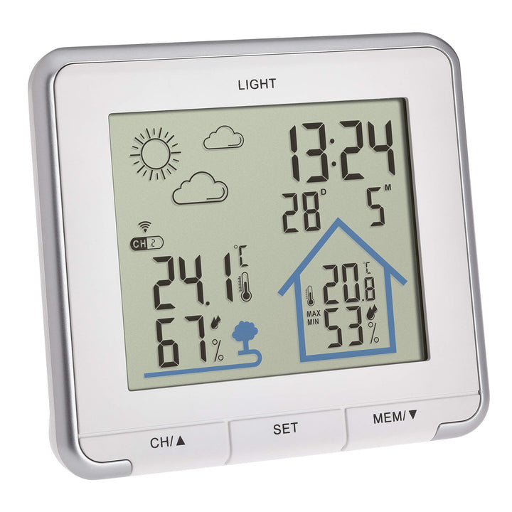 TFA Dostmann Wetterstation Funk Life, digitale Funkwetterstation, Luftfeuchtigkeit, Temperatur, mit