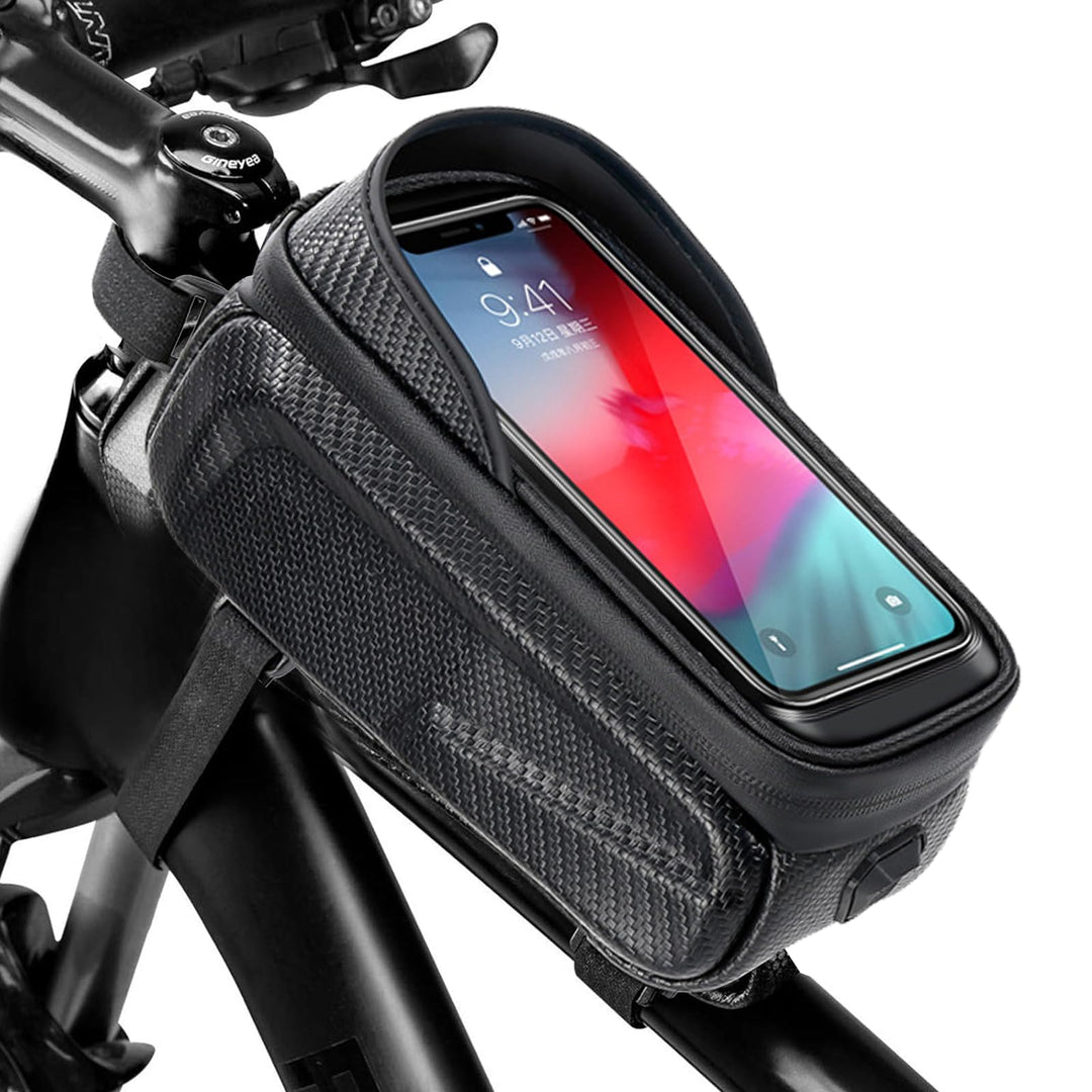 Fahrrad Rahmentasche für Smartphone, Lenker Handytasche mit Design Ladeanschlusses, Rahmen Lenkertas