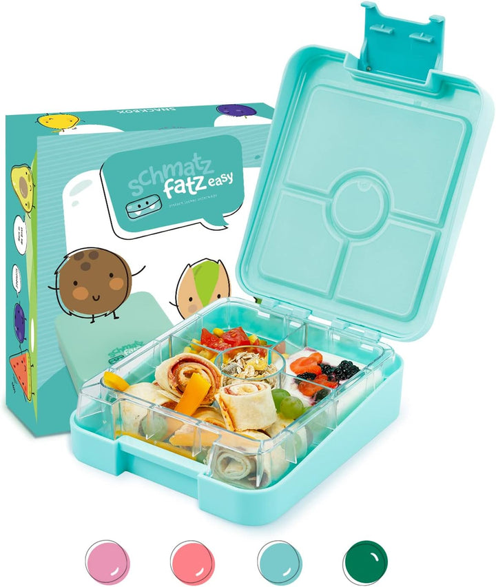 schmatzfatz easy Kinder Snackbox, Brotdose, Brotdose Kinder mit Fächern, Bento Box, Brotdose Kinder,