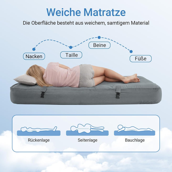 SoBuy Feldbett mit Zelt Grau 4in1 Zelt auf Stelzen mit Rolltasche Wasserdichtes Campingbett Outdoor