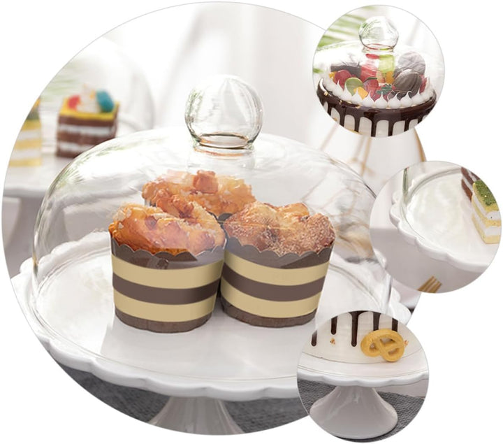 Glas Tortenplatte Mit Deckel Footed Cake Plate mit Kuppel Keramik Dessert St?nder mit Glas Dome Deck