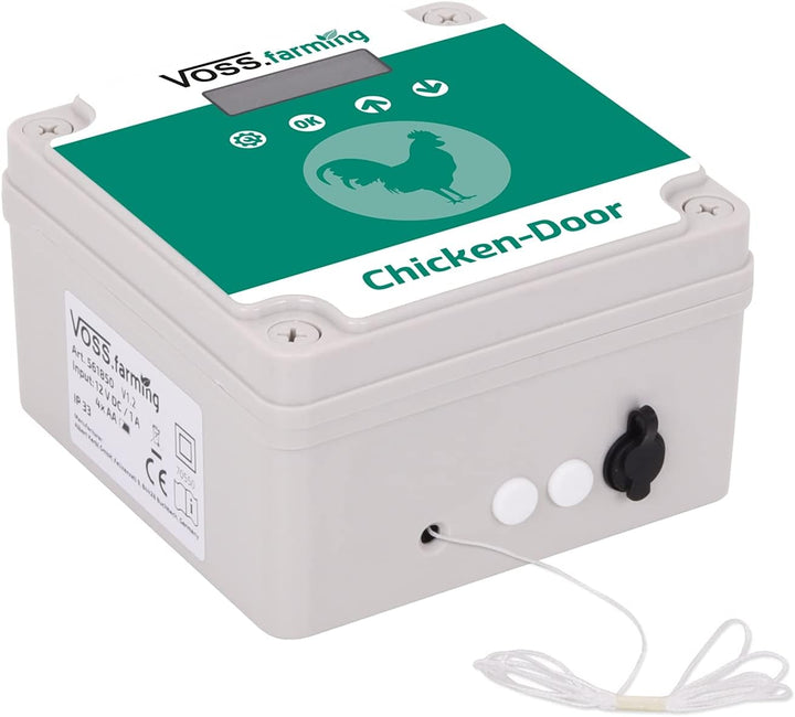 VOSS.farming Set Chicken-Door automatische Hühnertür + Alu Hühnerklappe 430 x 400mm, Türöffnung, Tür