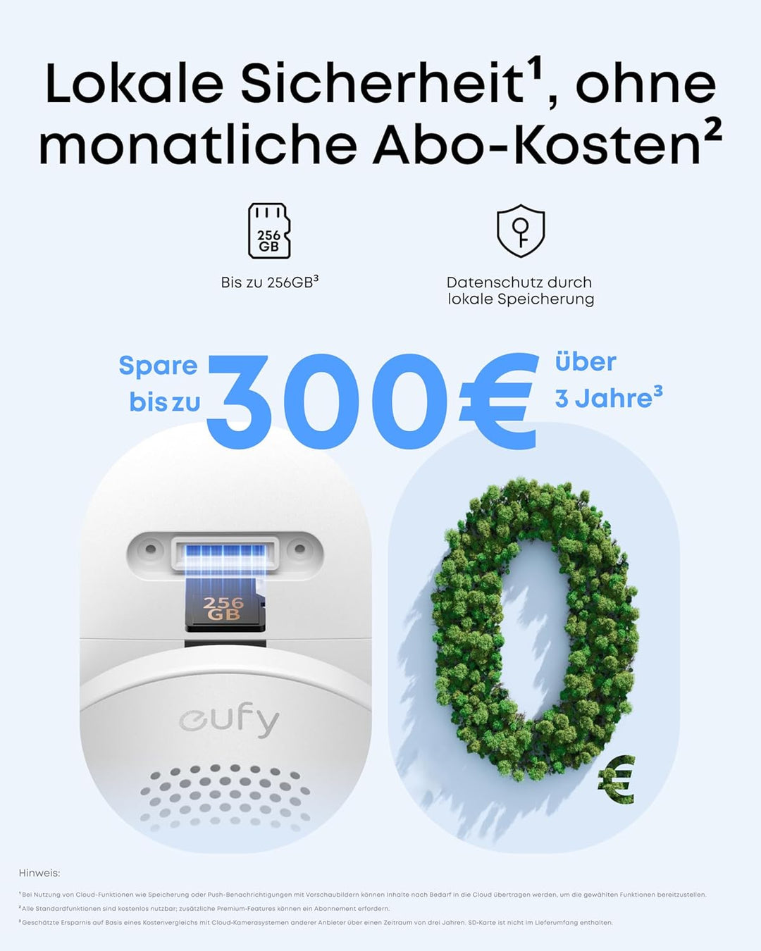 eufy Überwachungskamera C31 verkabelt, 2er-Pack, 360°-Sicht mit Schwenken/Neigen, Innen/Aussen, Dual
