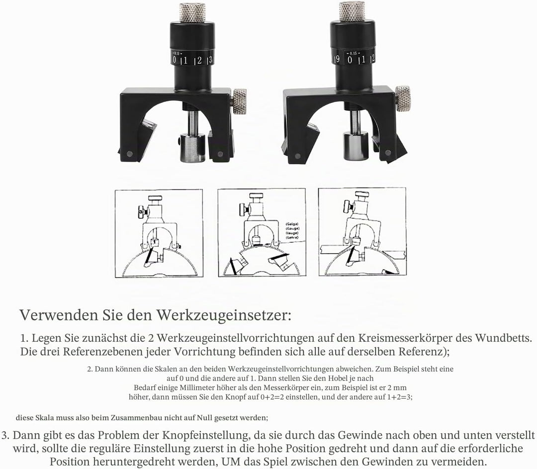 Hobelmessereinstelllehre，Jectse Stahl Hobelmessersetzer Hobelklingeneinstellung Jig Magnetic Hobelme