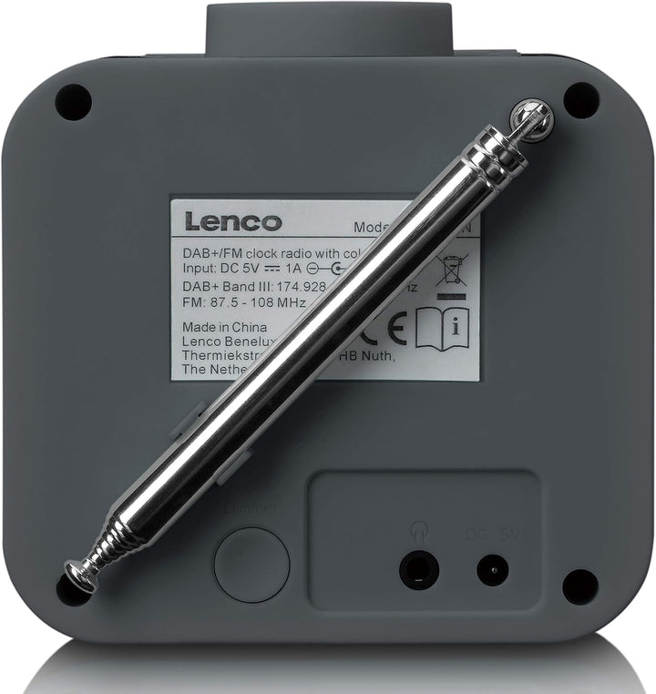 Lenco CR-620 DAB+ Uhrenradio - Radiowecker mit 3“ TFT Farbdisplay - PLL FM - 40 Senderspeicher für F