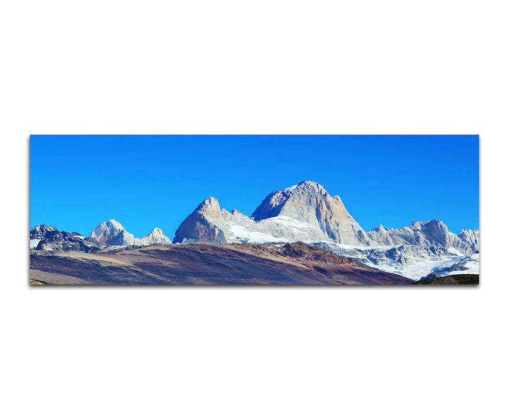 Paul Sinus Art Panoramabild auf Leinwand und Keilrahmen 150x50cm Patagonien Gebirge Berggipfel Schne