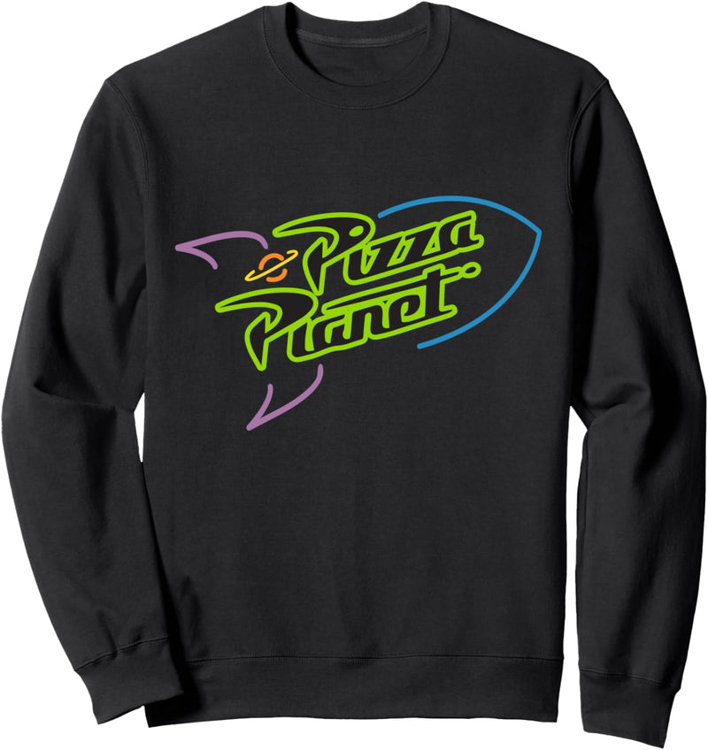 Disney Pixar Toy Story Pizza Planet Rocket Ship Neon Sweatshirt