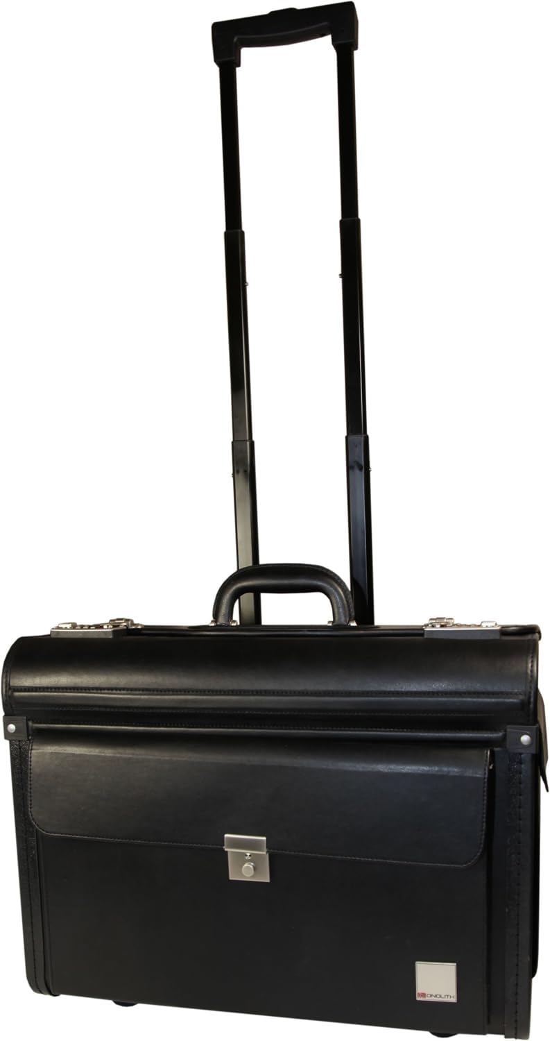 Monolith 2179 - Pilotenkoffer, Trolley in 48 cm, aus Kunstleder in Schwarz Pilotenkoffer Trolley Kun