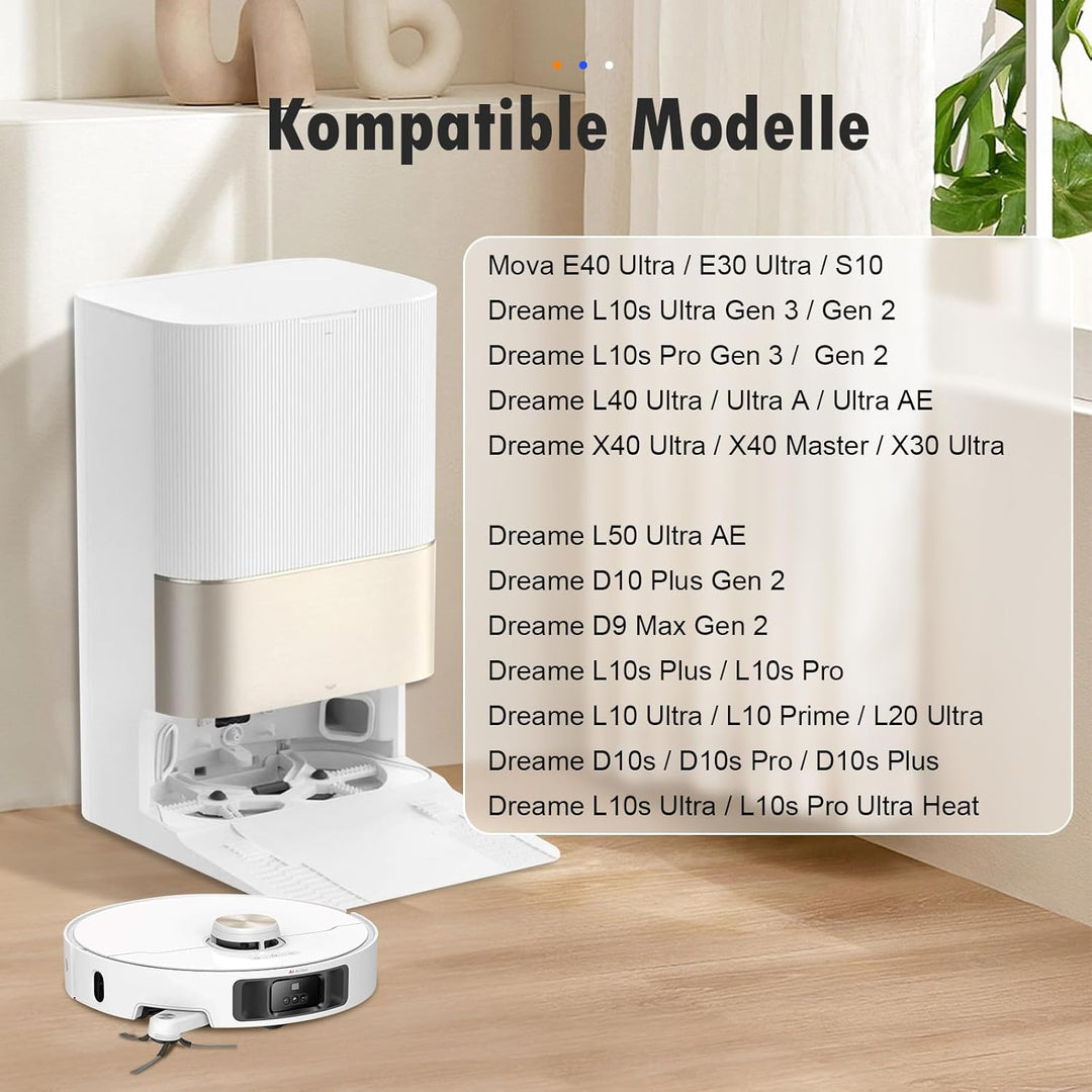 4 Stück Hauptbürste Ersatzteile für Dreame L10s Ultra Gen 3 / Gen 2 / D10 Plus Gen 2 / X40 Ultra / L
