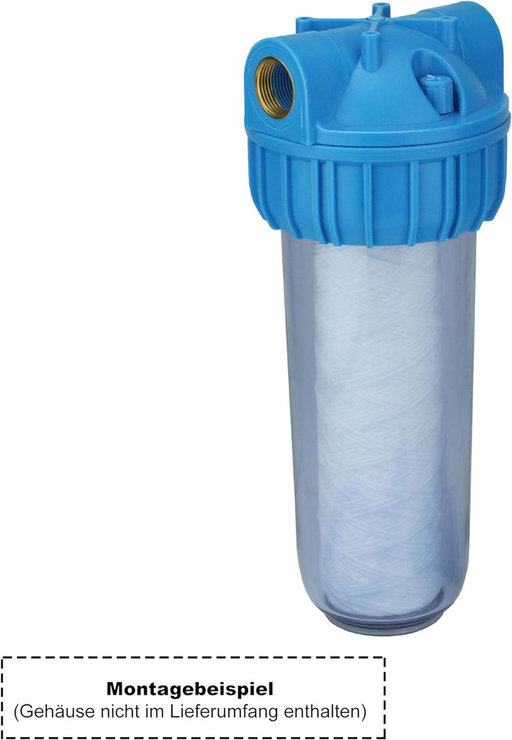 6x Faser- Filter Wasserfilter für 10 Zoll Filtergehäuse gewickelte Filtereinsatz 20µ Filterfeinheit