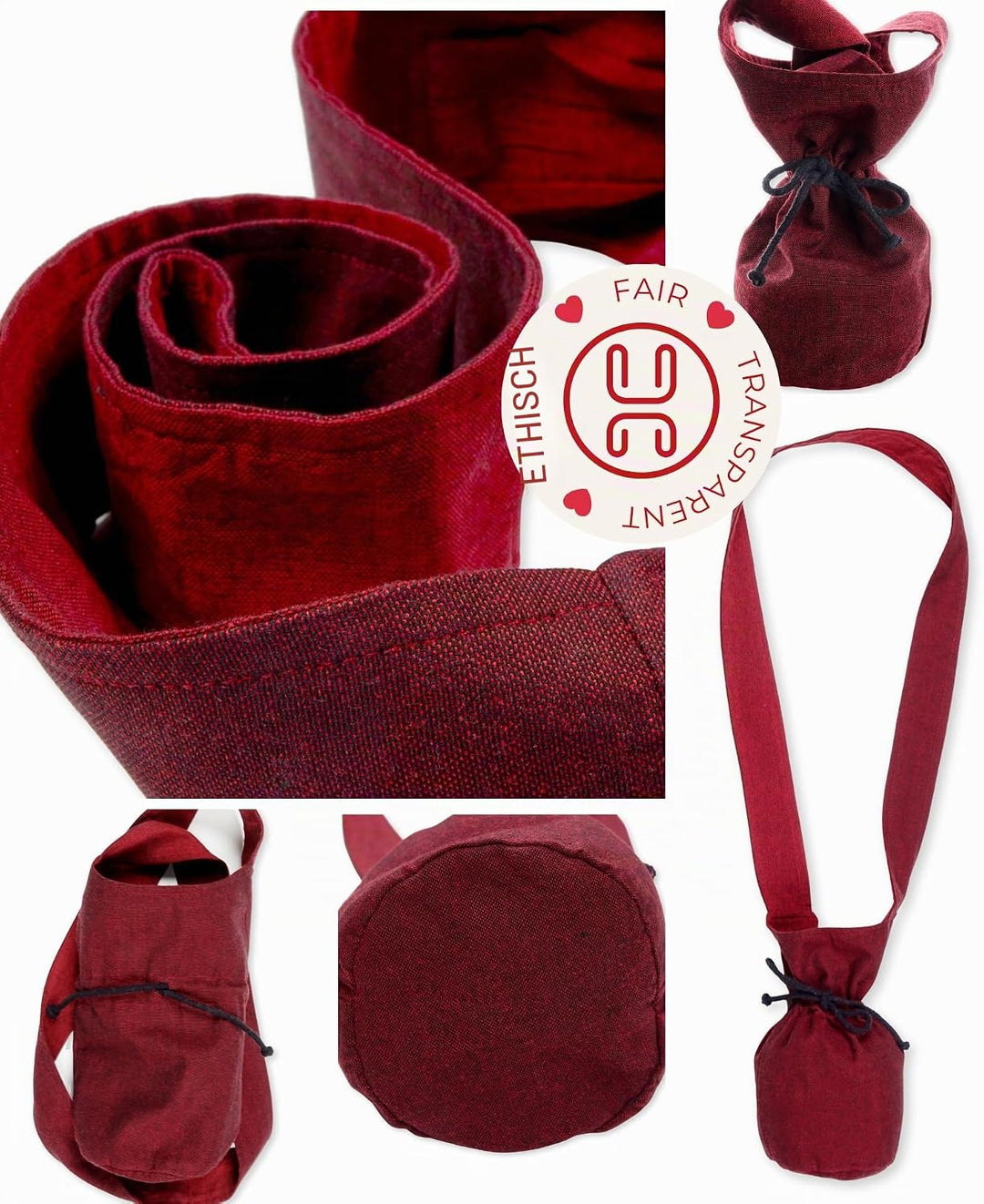 Umhänge -Tasche Klein - Baumwolle/Leinenlook Mittelalter Kleidung Braun, Braun