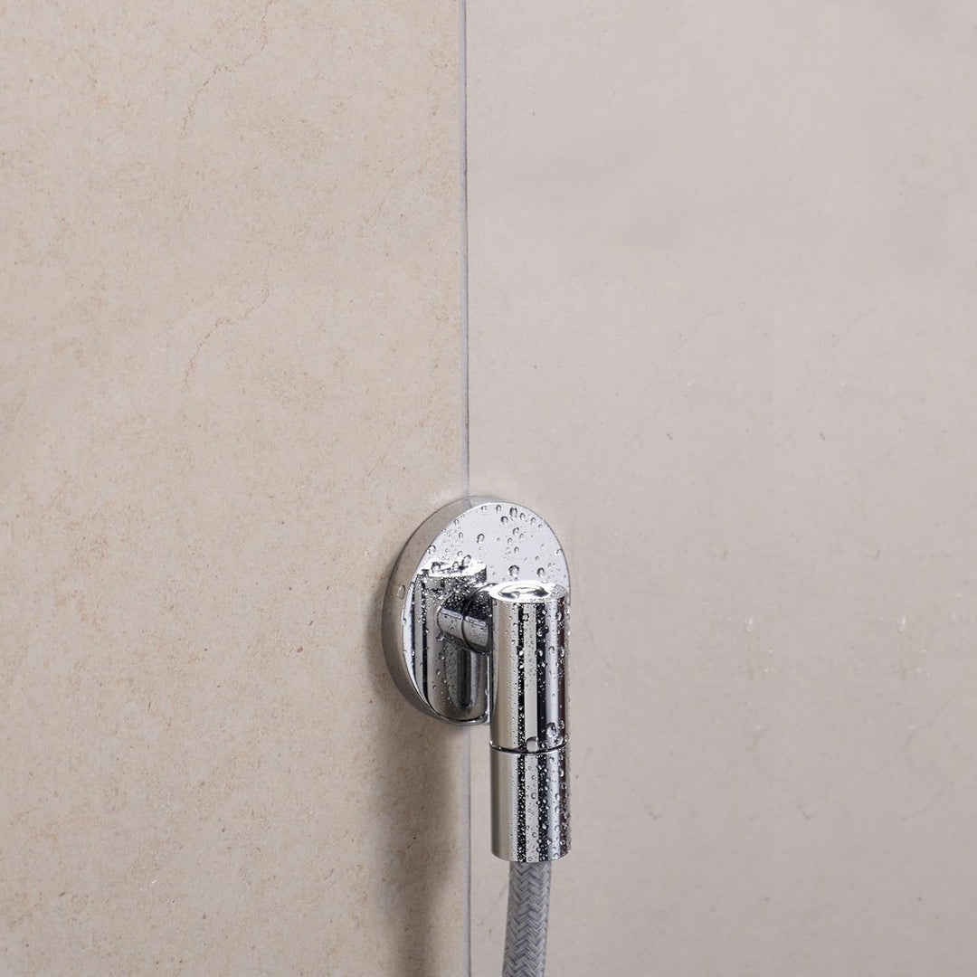 hansgrohe FixFit Fine S - Schlauchanschluss Dusche, universaler Wandanschluss mit Rückflussverhinder