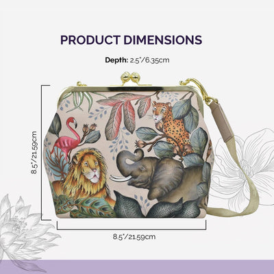 Anuschka Women's Frame Crossbody Tasche aus Echtleder, handbemalt, mittlere Grösse mit Rahmen, Afric