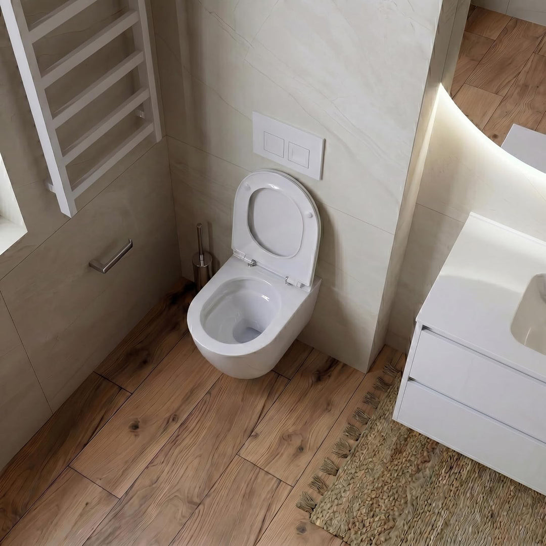 LAVITA Wand-WC Brava Hänge Toilette WC Sitz Toilettendeckel mit Absenkautomatik & Metallscharniere T