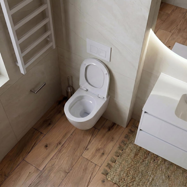 LAVITA Wand-WC Brava Hänge Toilette WC Sitz Toilettendeckel mit Absenkautomatik & Metallscharniere T