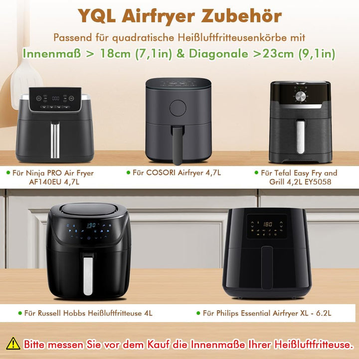 YQL Airfryer Zubehör für Russell Hobbs 4L, Stapelbare Gitter für Heissluftfritteuse mit Innenmass >1