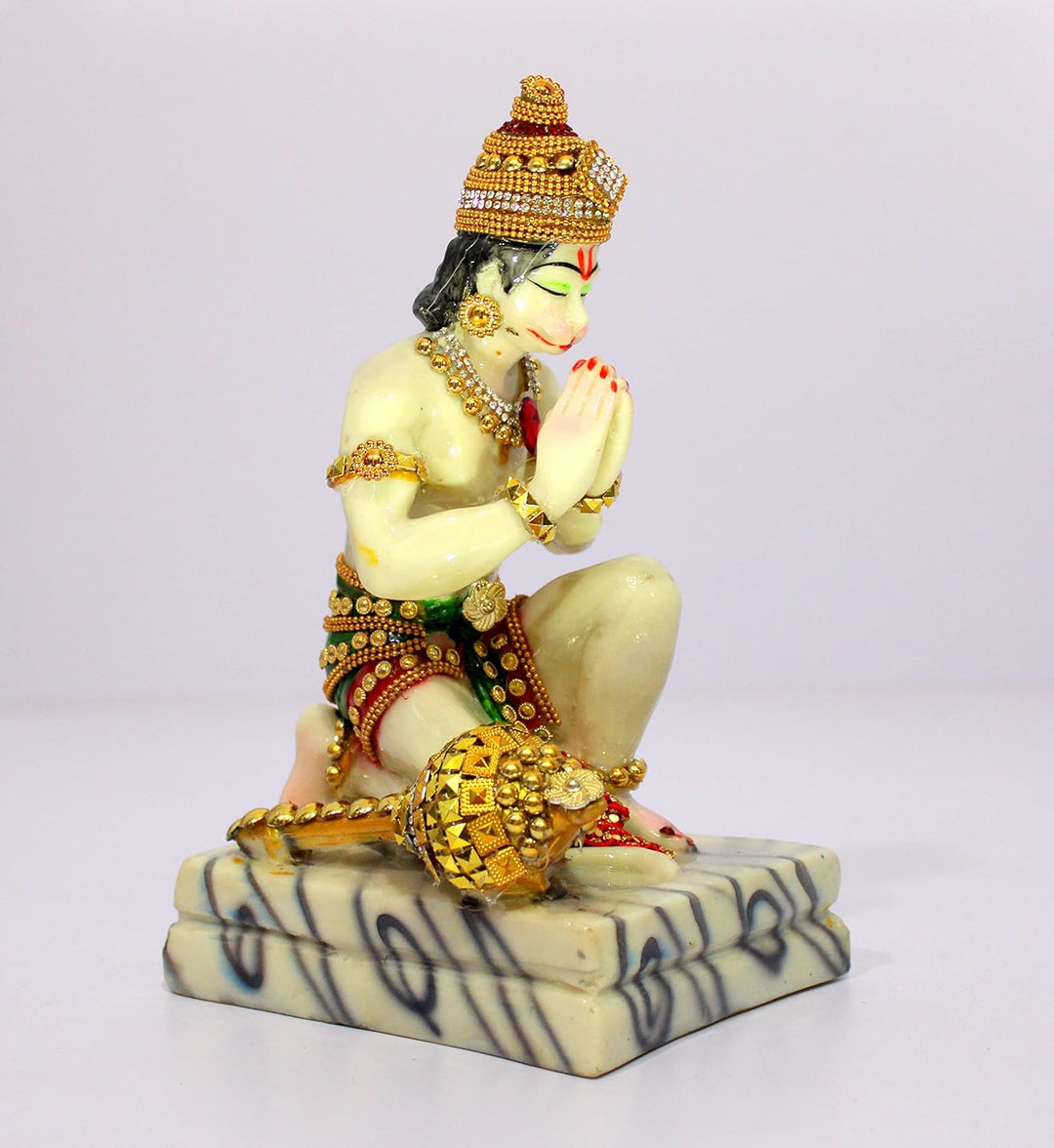 eSplanade Resin Hanuman Anjaneya Pavan Putra Murti Moorti Idol Statue Sculpture (8.5 x 5.25 Inches),