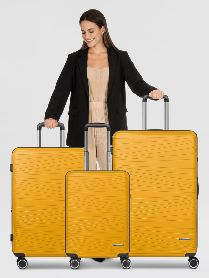 Franky Dallas 3.0 Hartschalen-Trolley mit 4 Rollen Koffer Set 3 Teilig | Ausgestattet mit TSA-Schlos