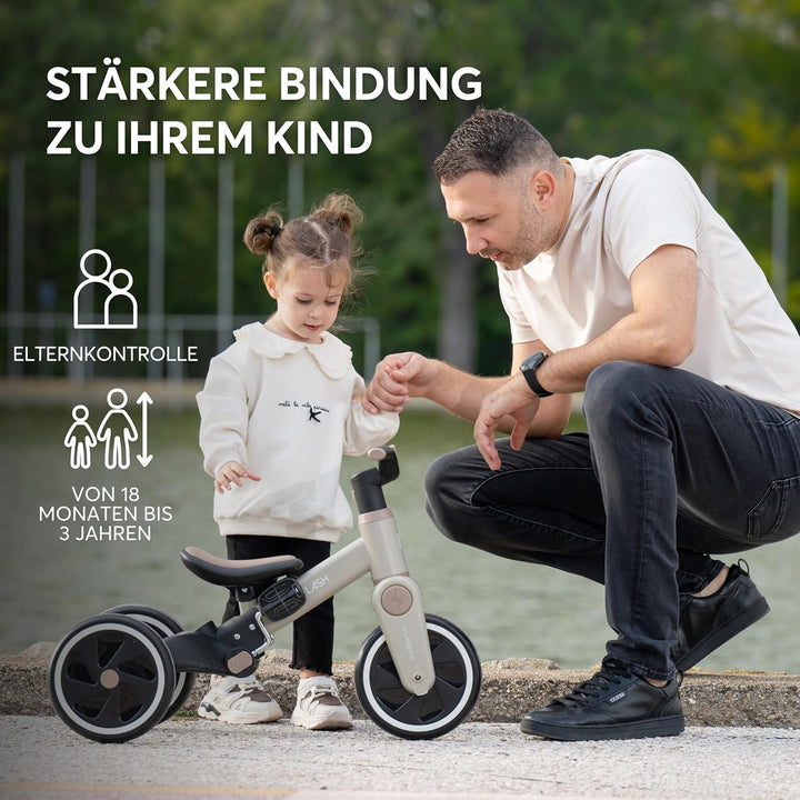 KikkaBoo Flash Dreirad Ab 2 Jahre, 5-in-1 Laufrad Und Dreirad, Umwandelbar Zum Laufrad Oder Fahrrad