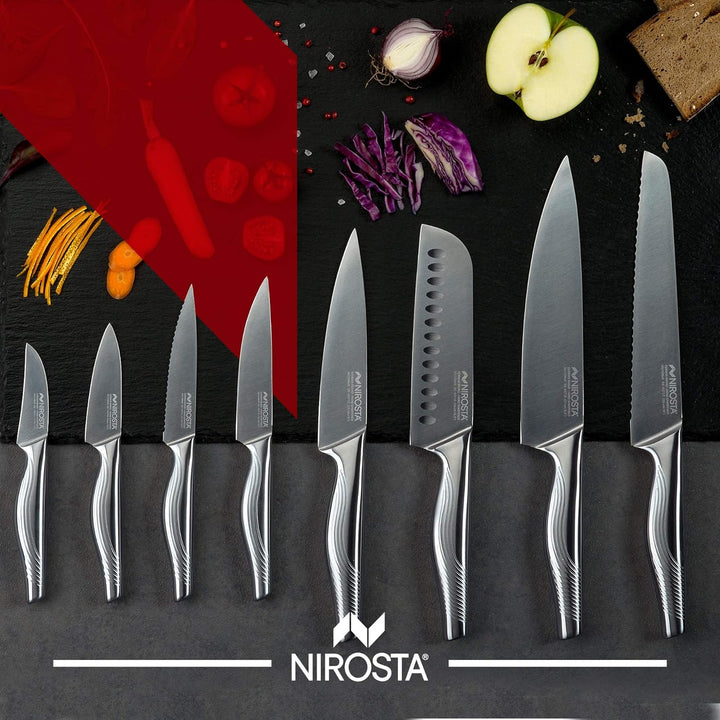 Nirosta Santoku Messer Swing 30 cm – Hochwertiger Edelstahl – Santokumesser in Profi-Qualität für Ge