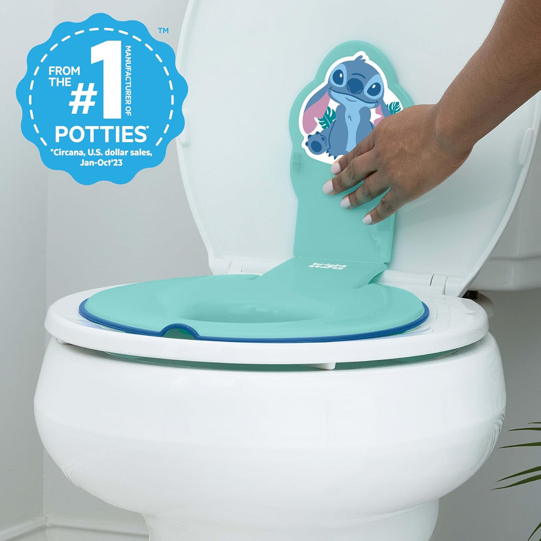 Bright Starts, Disney Baby Stitch Flip & Sit Töpfchensitz, Sicherer Toilettenaufsatz mit Rutschfeste