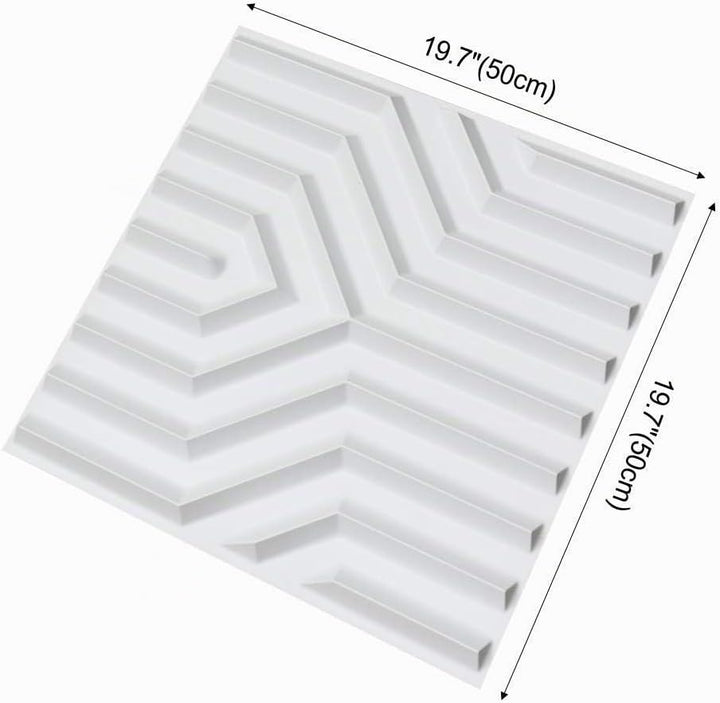 Art3d Wandpaneele PVC 3D geometrisches Mate-Design mattweiss 50 x 50 cm 12 Stück 50x50cm Mattweiss,