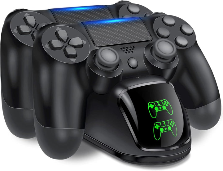HELLCOOL Ladestation für PS4 Controller, Ladestation mit 2Std Schnelllade/LED Anzeige für Playstatio