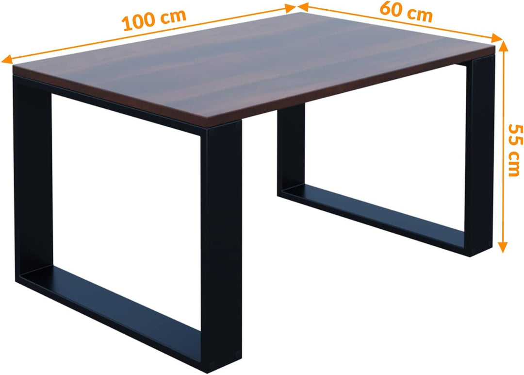 AKKE Couchtisch Wohnzimmertisch Beistelltisch Tisch Für Wohnzimmer Walnuss 100 x 60 x 55 L:100cm x B