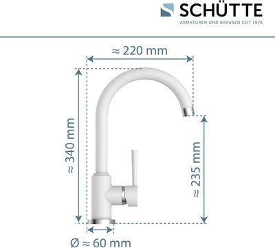 SCHÜTTE 79136 CORNWALL Spültischarmatur, Wasserhahn Küche, Energiesparfunktion, 360° schwenkbar, ide