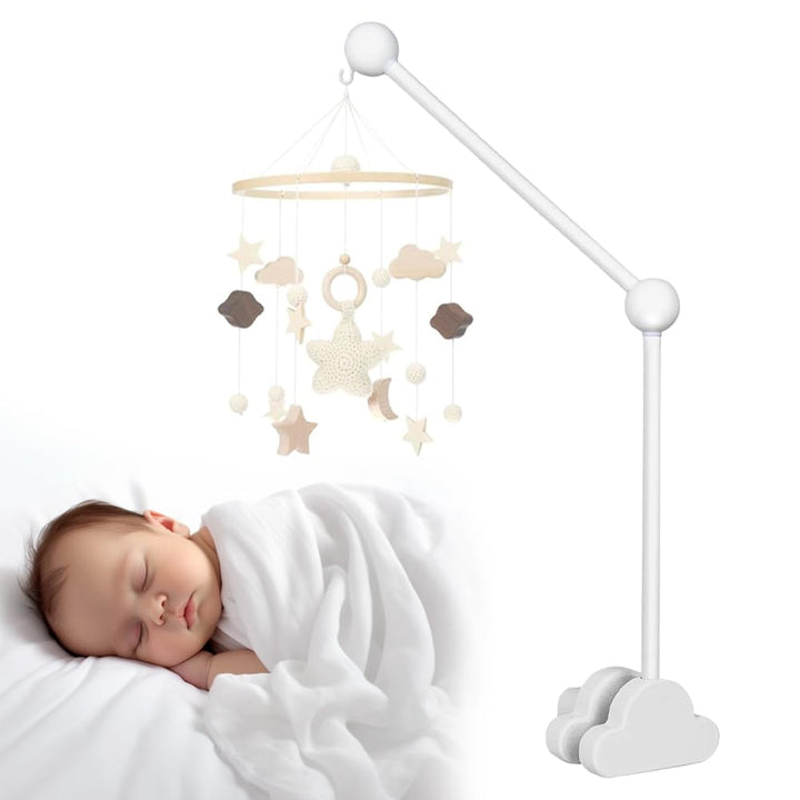 Mobile Halterung Wickeltisch, Wolken Holz Himmelstange Babybett, Abnehmbarer Mobile Halterung Holz H