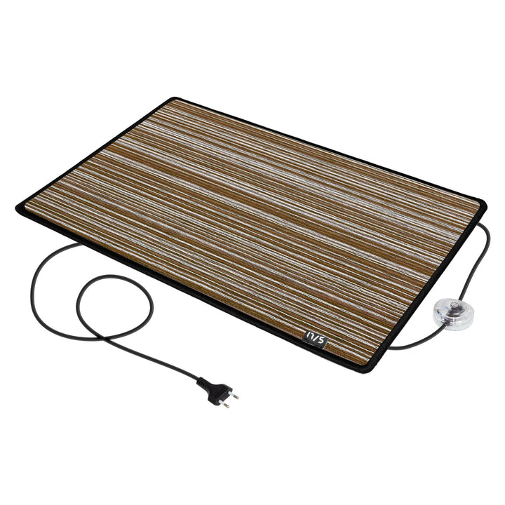 Mi-Heat Chenille Braun 50x75cm Elektrische Heizmatte Bodenheizung Beheizbare Fussmatte 230V 100W Inf