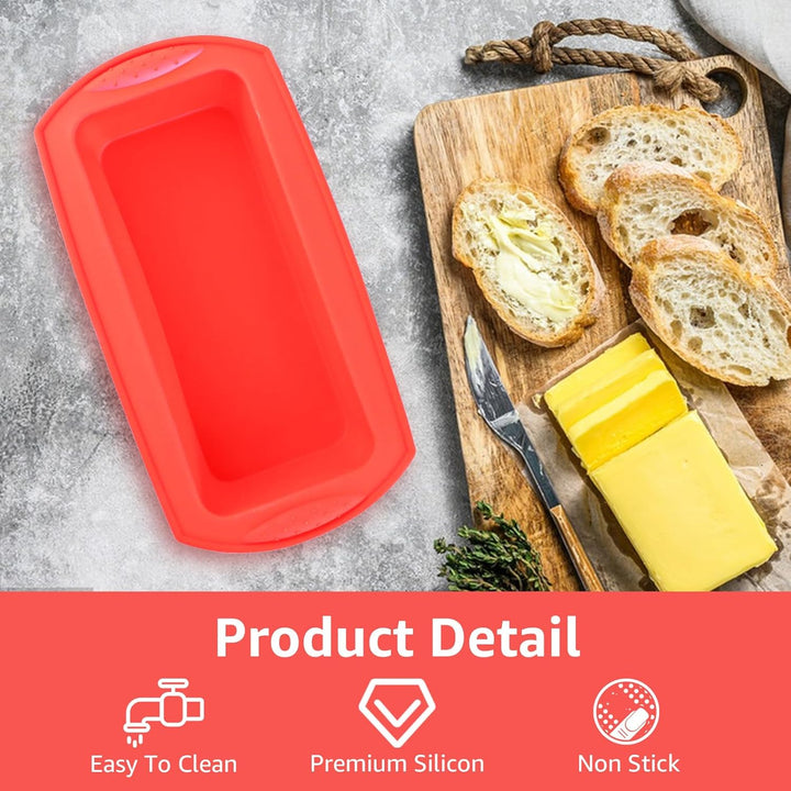 FWEEK 6 Stück Brotbackform Silikon Backformen, 27x13x6.5cm Kastenform Brot Silikon Backform, Antihaf