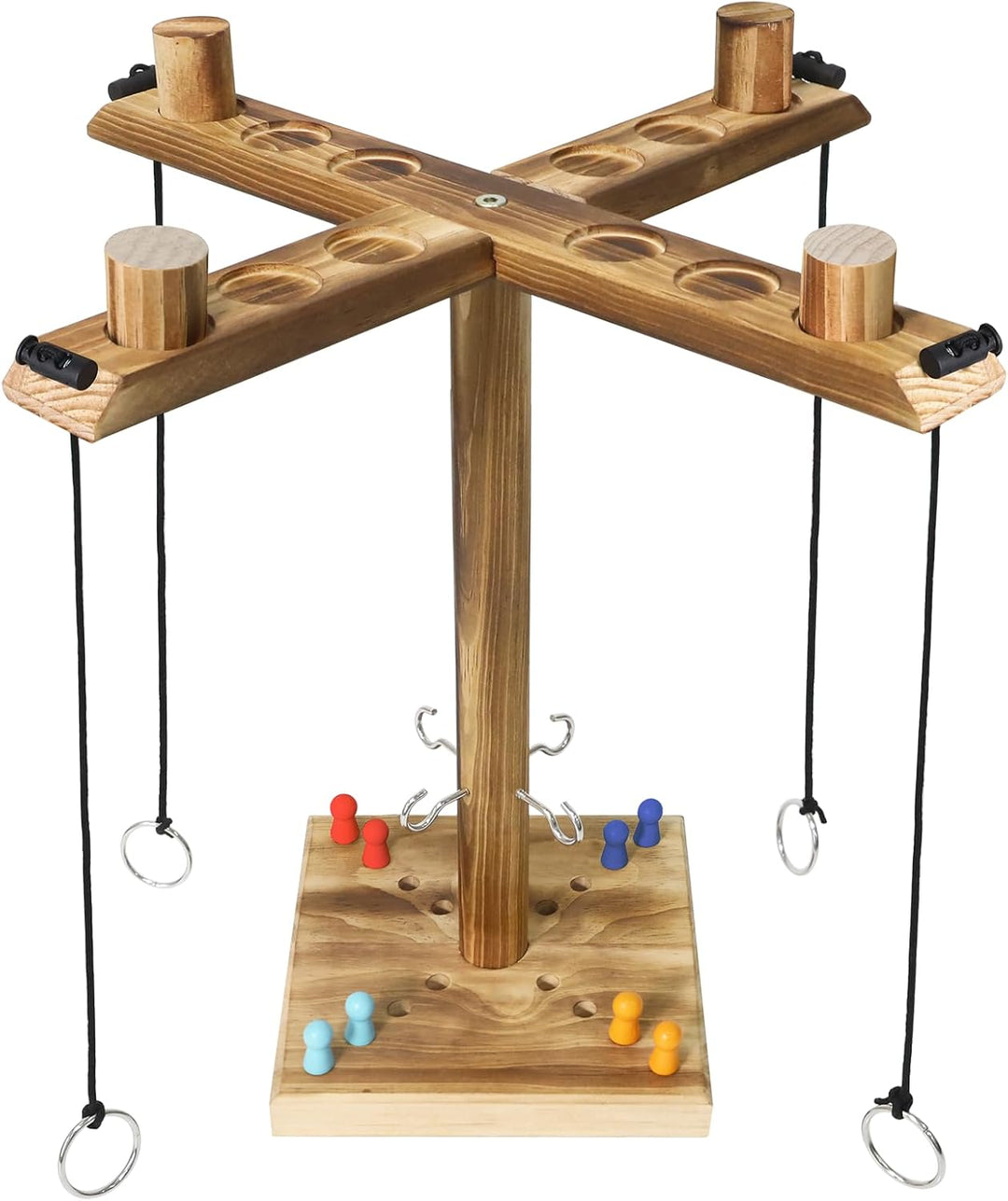Ring Toss Game Ringwurfspiel für Erwachsene, ZAKVOP Hook Spiel 4 Spieler Ring Toss Hook mit Punkteta