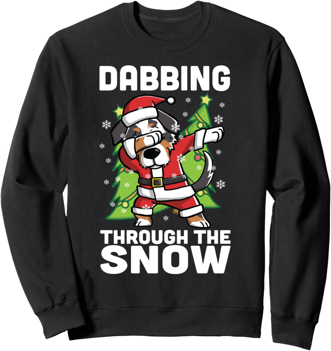 Dabbing Through The Snow Australian Shepherd Christmas Sweatshirt