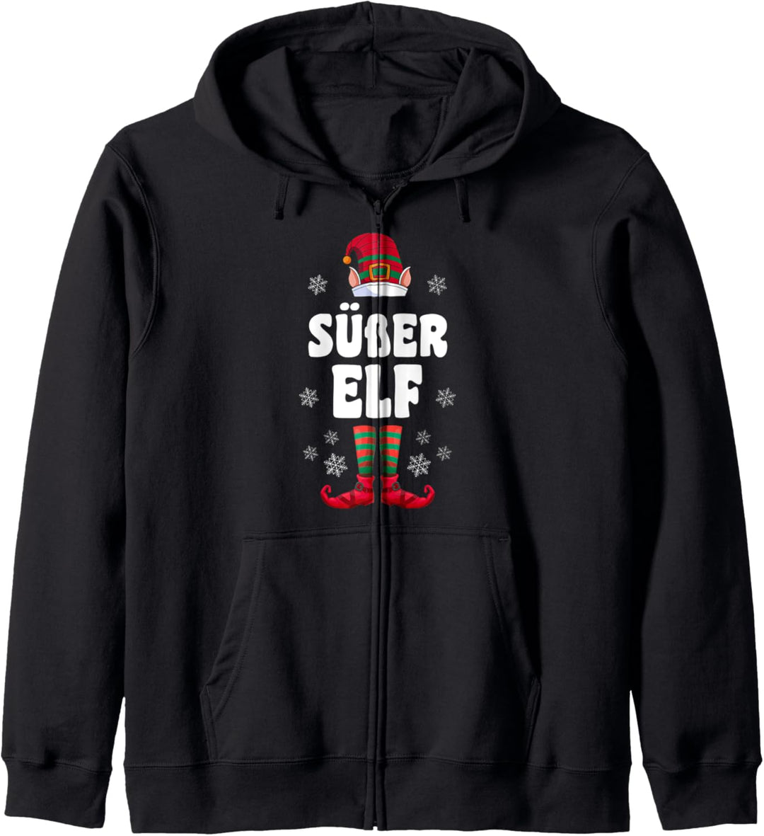 Süsser Elf Elfen Familien Weihnachts Outfit Weihnachtself Kapuzenjacke