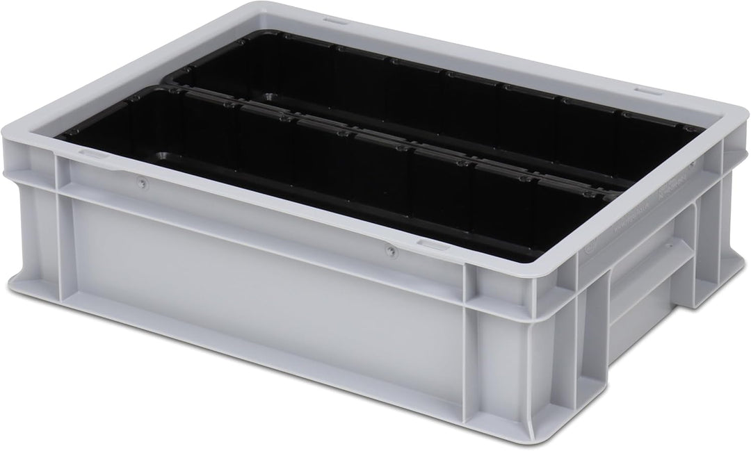 Einsatzkasten Einteilungs-Set für Eurobehälter, Schubladen mit Innenmass 362x262 mm (LxB), 102 mm ho