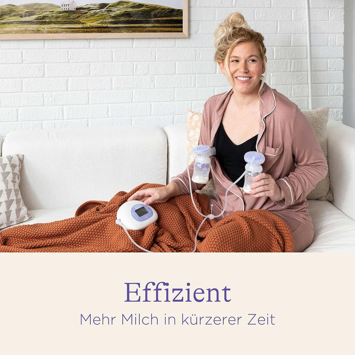 Lansinoh 2in1 Elektrische Milchpumpe - beleuchtetes LCD-Display - ein- oder beitseitiges Abpumpen -