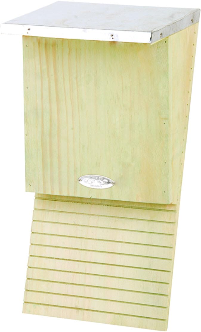 Nistkasten aus Holz und Metall für Fledermaus, 16 x 19 x 39 cm weiss