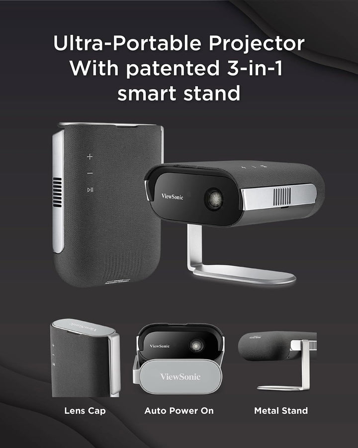 ViewSonic M1 Max Tragbarer Smart LED Beamer, Full HD 1080p, Google TV, 360° Projektion, 200 ANSI Lum